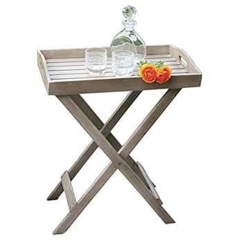 Tablett Mit Stnder France Washed Grey Grilltisch Tisch Serviertablett Beistelltisch Klappbar 60x40x70 Cm
