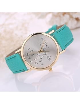 Schöne Uhren, Damen Modeuhr Quartz Armbanduhren für den Alltag Leder Band Schwarz / Weiß / Blau / Rot / Braun...