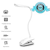 MUMENG® Dimmbar und Faltbar Schreibtischlampe mit Clip 1.5W Augenschutz, 120lm, Tageslichtweiß,3 Helligkeitsstufen, Faltbare LED Tischleuchte Leselampe - 2