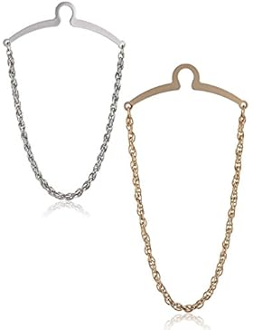 2 Pc Krawattenkette Silber Gold Krawattenklammern Krawatte Kette im Geschenketui, Geschenkset