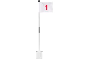 LINSITION Golf Flag Golf Flag Stick Golf Holes and Flags for Garden Golf Pin Flag Hold Cup Kit for Practice Golf Flag Stick for Backyard Exercises