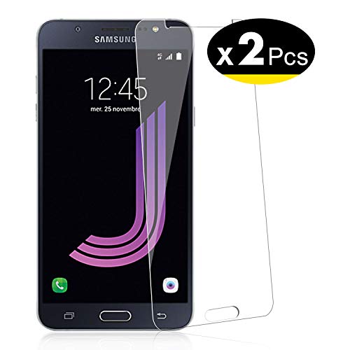NEW'C 2 Unidades, Protector de Pantalla para Samsung Galaxy J7 2016, Vidrio Cristal Templado