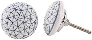 Large Selection Of Ceramic Door Knobs Handle Cabinet Cupboard Drawer Pull (BLUE WHITE POLKA DOT DRAWER PULL …)