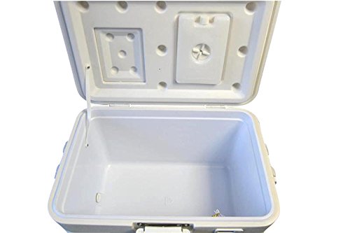 Kühlbox Eisbox Kühltasche mit Thermometer und Rollen Weiß (45 Liter ) - 9