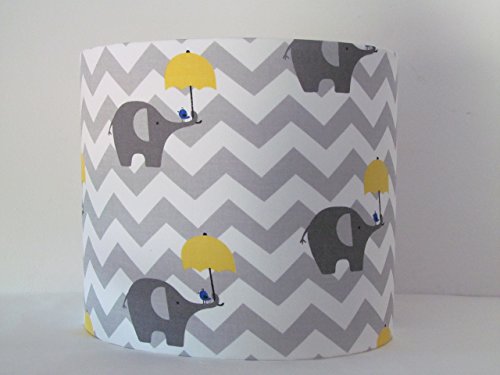 Handmade Grey and Yellow Umbrella Elephant Zig Zag Chevron Lampshade Lightshade Choice of Colours