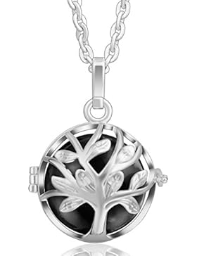 Eudora Harmony Ball Life Anhänger Baum haardosen Sterling Silber Schmuck Kette Halskette