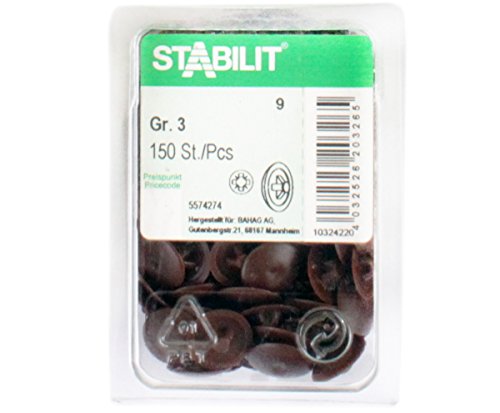 Preisvergleich Produktbild 150 Stk. STABILIT Abdeckkappen Gr.3 Kunststoff Kreuz dunkelbraun 5574274