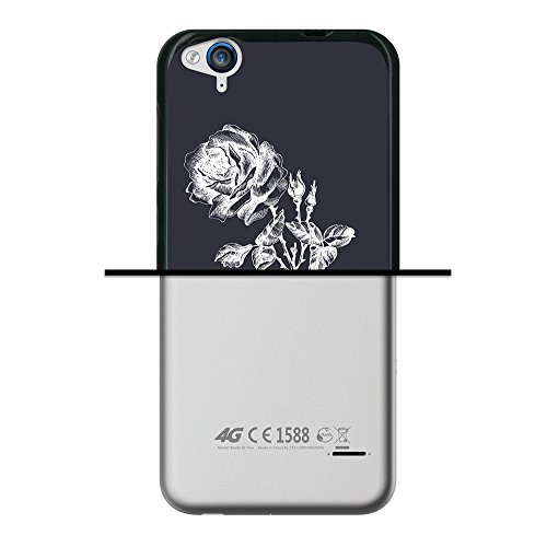 WoowCase Funda ZTE Blade S6 Flex   ZTE Blade S6 Flex   Funda Silicona Gel Flexible Mano de Esqueleto y Rosa  Carcasa Case TPU Silicona - Negro