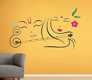 Wallstick Krishna and Radha Wall Sticker (Vinyl, 49 cm x 4 cm x 4 cm) (57-2837)