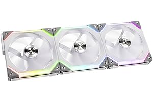 Kosiy Lian Li UNI SL120 - Ventilador SL120, 3 unidades, color blanco, con controlador (ARGB 120 mm LED PWM cadena margarita) 12UF3W
