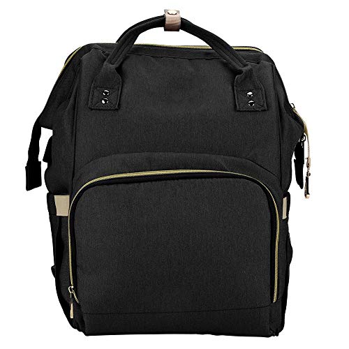 Preisvergleich Produktbild Babywindelrucksack Multifunktions Wasserdichte Große Kapazität Unisex Babywindeltasche mit USB Ladeanschluss(Black)