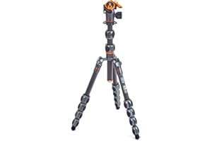 3 Legged Thing Pro Range 2.0 Leo 2.0 Kit Carbon Fibre Travel Tripod System - Adjustable Camera Tripod with 3 Detachable Legs for Monopod Conversion - Metallic Slate Grey (LEOKITGREY2)