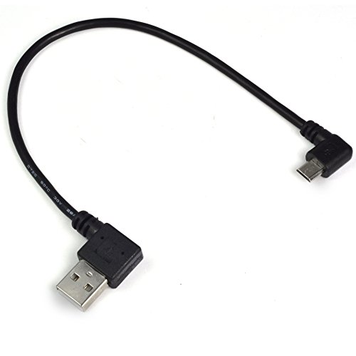 MENGS® 25 cm Doppel biegewinkel von 90 Grad USB an Micro B Daten links Ladekabel für Samsung HTC LG Android Handy