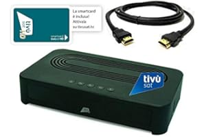 ANFEL Decoder Digitale HD Tivùsat Certificato Tessera inclusa Ricevitore Satellitare - Abilitato a Zona DAZN - HEVC DVBS2 HDMI Dolby TVSat - Media Player - Uscita HDMI e SCART - Cavo HDMI in DOTAZIONE