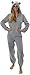 Produktbild Womens Onesies In voller Länge Fleece Onesie mit Kapuze All In One Overall Bademantel Girls Damen, grau, klein