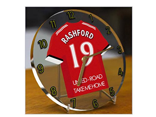 Manchester United Football Shirt Desktop Clock - Rashford - Any Name & Number, You Choose
