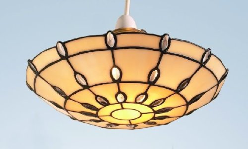 Price comparison product image Lights4less -Jewel Clear Tiffany Uplighter Pendant Shade JUL12UP9