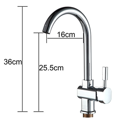 Auralum® Waschtischarmatur Einhandmischer Wasserhahn Spültisch Waschbecken Armatur inkl. 2x Flexible Schläuche - 2