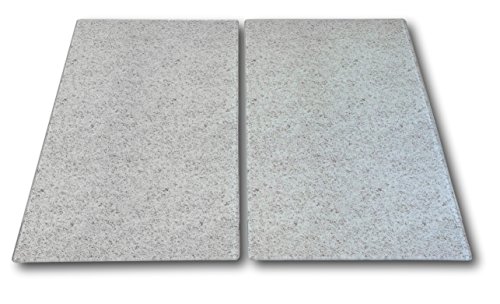 2 x Glas Herdabdeckplatte Herdabdeckung Schneidebrett Abdeckplatte Ceranfeld Design granit hell