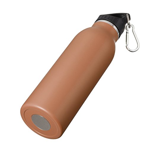 KING DO WAY 20oz/600ML 8 Farbe Edelstahlflasche mit Karabiner und Sport Cap Classic | Trinkflasche Thermosflasche Wasserflasche aus 18/403 Edelstahl | Auslaufsichere Vakuum-isolierte Sportflasche BPA Frei | Khaki - 5