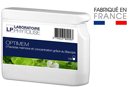 OPTIMEM complément alimentaire  Concentration/mémoire | Examen | Booster | Stimulation cérébral | Tonus intellectuel | Bacopa | Ginkgo | Ginseng (120 gélules)