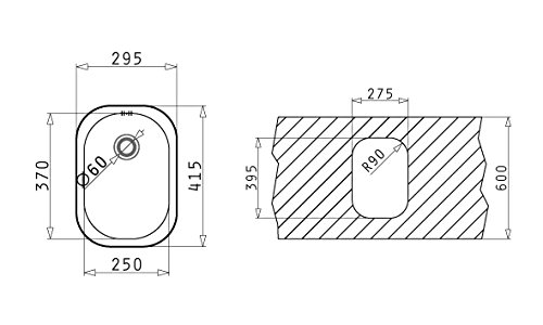 Pyramis E29 Einbauspüle Edelstahl, glatt, 101041602 - 3