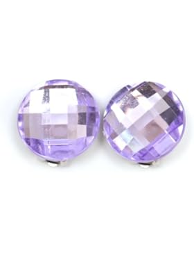 Idin Ohrclips - Violette, facettierte Knöpfe