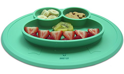 Nooni Care Baby Teller Schüssel Tischset mit Untergliederungen Rutschfest Haftbar, Klein Kinder Platzmatte aus Silikon, Perfekte für Baby Entwöhnung, Einfach Abwaschbar, Auch Für Unterwegs - 3