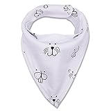 iZiv 4er Set Baby Bandana Geifer Lätzchen mit Justierbarem Druckknöpfen, Wasserdichte TPU Auskleidung für 0-2 Jahre - 6