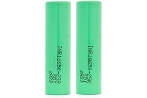 VAPE PIPER Baterías de Litio Pilas Recargables 2500mAh - 20A - 3,7v | Parte Superior Plana - Positivo Plano | - linternas, mandos, videoportero con Funda Protectora plástica (2 Celdas 18650 Flat Top)