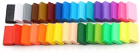 Polymer Clay,SEARCHALL 32 Colors Modelling Clay[Ultra light Safe&amp;Nontoxic] DIY Colored Clay Soft Clay Air Drying Clay Plasticine Alternative Soft Molded Oven Baking Clay Free Gift Modelling Tools