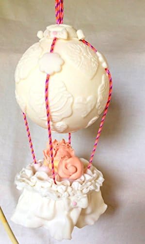 Fimo creative/fact hand/customizable/balloon/white glitter, figurine, baby, mobile baby/child/idea gift/cake topper suspension.