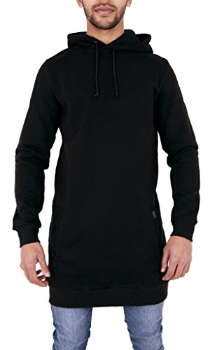 Arrested DevelopmentMens Slim Fit Long Line Plain Hoody Sweatshirt