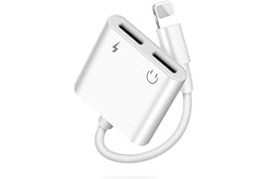 BEAMINGNET Adattatore Cuffie iPhone [Certificato Apple MFi] Doppio Lightning Jack Audio & Ricarica Adapter Splitter Dongle Convertitore Compatibile con iPhone 14/13/12/11/Pro/Pro Max/Xs/XR/X/8/7 et tous les iOS