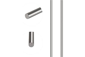 Glarks 2Pcs 6mm x 356mm Stainless Steel Straight Solid Metal Round Rod Lathe Bar Stock for DIY RC Model Car, RC Helicopter Airplane, Model Ship (6mmx356)