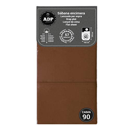 ADP Home - Sábana encimera (para cama de 90 cm), chocolate