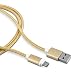 Produktbild kwmobile Nylon Micro USB Kabel - Universell einsetzbares Handy Datenkabel Ladekabel 0,5m Gold - geeignet für z.B. Samsung Galaxy Sony Experia