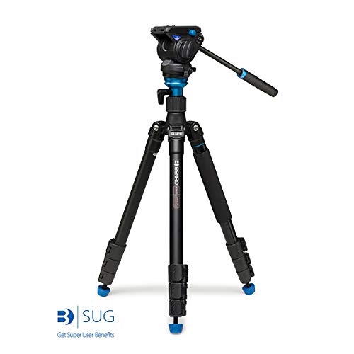 Benro A2883FS4 -  Trípode de vídeo aero4 Kit viaje, altura máxima 65.2