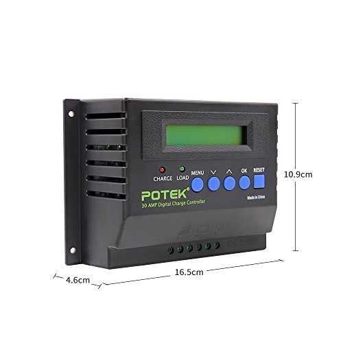 POTEK MPPT 30A 12V/24V Solar Panel Batterie Regulator Solar Controller Laderegler mit LCD Display - 3