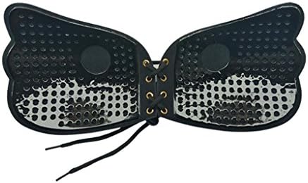KLDDZQ Women's Reusable Self Adhesive Bra Strapless &amp; Backless &amp; Invisible Push-up Silicone Bras 2 pcs , black , d