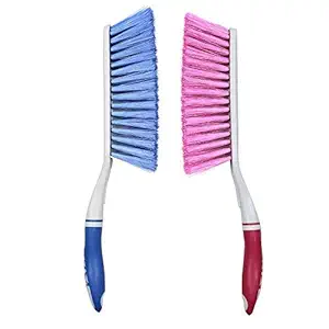 Uva World Cleaning Brush with Hard & Long Bristles for Car Seat/Carpet/Mats (Multicolour)