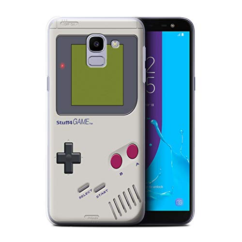 Stuff4 Coque pour Samsung Galaxy J6 2018/J600 Console (Jeux vidéo) Game Boy Désign Transparent Etui Housse Case Rigide Ultra Mince