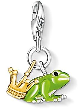 Thomas Sabo Damen-Charm-Anhänger Frosch Charm Club 925 Sterling Silber 750 Gelbgold grün 0931-427-6
