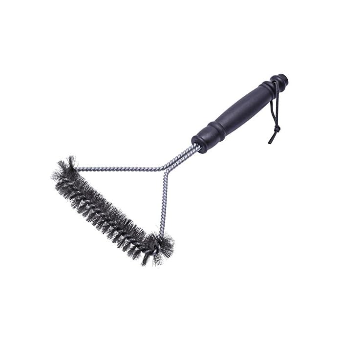 Culinario Bbq Dreiseitige Edelstahl Grillbrste Reinigungsbrste 28 X 16 Cm Mit Schwarzem Kunststoffgriff