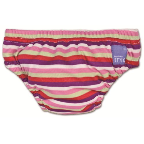 Bambino Mio Swim Nappy, Pink Stripe, Size: Small (Manufacturer Size: 5-7kgs, 11-16lbs)