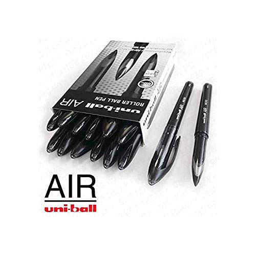 Lot de 12 stylos Uni-Ball Air Micro UBA-188-M avec pointe de 0,5 mm. Couleur noire