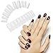 CHIC*MALL 100Pcs Natural white French Acrylic False Fake Nail Art Fingernail Full Tips Box