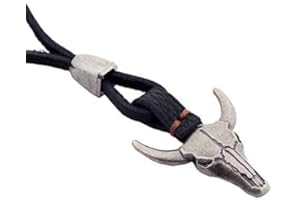 Collana da uomo in pelle nero con DonDon toro testa ciondolo un astuccio nero