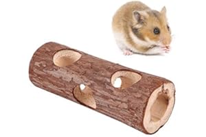 ZYYINI Hamstertunnel, Hamster Tube, hölzerne Übungsröhre Spielzeug Hamster Tube Natürliche Bambusmaus Tunnel Röhre Spielzeug Kleines Haustier Spaß Tunnel für Kaninchen Frettchen Hamster Meerschweinchen