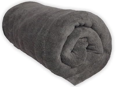 Soleil d'Ocre 512050 Polaire Plaid Uni Polyester Gris 120 x 160 cm